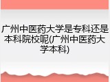 广州中医药大学是专科还是本科院校呢(广州中医药大学本科)