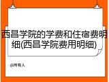 西昌学院的学费和住宿费明细(西昌学院费用明细)
