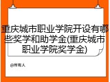 重庆城市职业学院开设有哪些奖学和助学金(重庆城市职业学院奖学金)