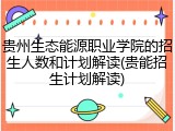 贵州生态能源职业学院的招生人数和计划解读(贵能招生计划解读)