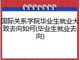 国际关系学院毕业生就业大致去向如何(毕业生就业去向)