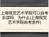 上海视觉艺术学院可以自考去读吗，为什么(上海视觉艺术学院自考条件)
