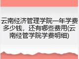 云南经济管理学院一年学费多少钱，还有哪些费用(云南经管学院学费明细)
