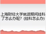 上海财经大学就读期间挂科了怎么办呢？(挂科怎么办)