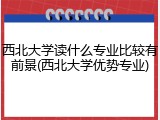 西北大学读什么专业比较有前景(西北大学优势专业)
