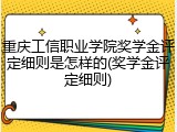 重庆工信职业学院奖学金评定细则是怎样的(奖学金评定细则)
