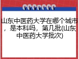山东中医药大学在哪个城市，是本科吗，第几批(山东中医药大学批次)