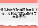 通化师范学院有没有就业指导，好就业吗(就业指导与就业情况)