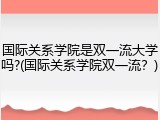 国际关系学院是双一流大学吗?(国际关系学院双一流？)