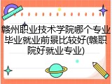 赣州职业技术学院哪个专业毕业就业前景比较好(赣职院好就业专业)