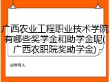 广西农业工程职业技术学院有哪些奖学金和助学金呢(广西农职院奖助学金)
