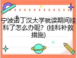 宁波诺丁汉大学就读期间挂科了怎么办呢？(挂科补救措施)