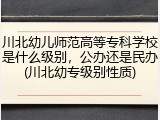 川北幼儿师范高等专科学校是什么级别，公办还是民办(川北幼专级别性质)