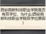 西安高新科技职业学院是否有双学位，为什么(西安高新科技职业学院双学位原因)