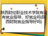 陕西财经职业技术学院有没有就业指导，好就业吗(陕西财院就业指导好吗)