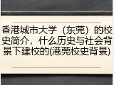 香港城市大学（东莞）的校史简介，什么历史与社会背景下建校的(港莞校史背景)