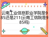 云南工业信息职业学院是985还是211(云南工信院是985吗)