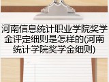 河南信息统计职业学院奖学金评定细则是怎样的(河南统计学院奖学金细则)