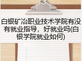 白银矿冶职业技术学院有没有就业指导，好就业吗(白银学院就业如何)