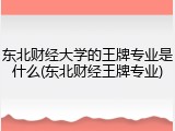 东北财经大学的王牌专业是什么(东北财经王牌专业)