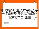 河北能源职业技术学院奖学金评定细则是怎样的(河北能源奖学金细则)