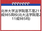 北京大学法学院是不是211或985高校(北大法学院是211或985吗)