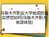 乌鲁木齐职业大学就读的真实感觉如何(乌鲁木齐职大就读体验)
