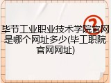 毕节工业职业技术学院官网是哪个网址多少(毕工职院官网网址)