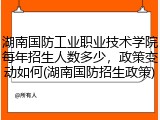 湖南国防工业职业技术学院每年招生人数多少，政策变动如何(湖南国防招生政策)