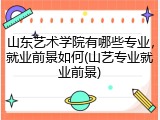 山东艺术学院有哪些专业，就业前景如何(山艺专业就业前景)