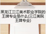 黑龙江三江美术职业学院的王牌专业是什么(三江美院王牌专业)