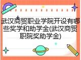 武汉商贸职业学院开设有哪些奖学和助学金(武汉商贸职院奖助学金)