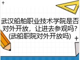 武汉船舶职业技术学院是否对外开放，让进去参观吗？(武船职院对外开放吗)
