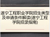 遂宁工程职业学院招生类型及申请条件解读(遂宁工程学院招录指南)