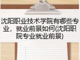 沈阳职业技术学院有哪些专业，就业前景如何(沈阳职院专业就业前景)