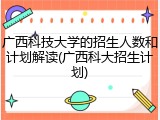 广西科技大学的招生人数和计划解读(广西科大招生计划)