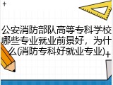 公安消防部队高等专科学校哪些专业就业前景好，为什么(消防专科好就业专业)