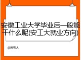 安徽工业大学毕业后一般能干什么呢(安工大就业方向)