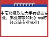 中南财经政法大学有哪些专业，就业前景如何(中南财经政法专业就业)