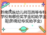 黔南民族幼儿师范高等专科学校有哪些奖学金和助学金呢(黔南幼专奖助学金)
