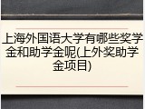 上海外国语大学有哪些奖学金和助学金呢(上外奖助学金项目)