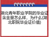 湖北青年职业学院的毕业证含金量怎么样，为什么(湖北职院毕业证价值)