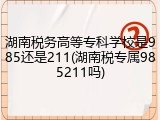 湖南税务高等专科学校是985还是211(湖南税专属985211吗)