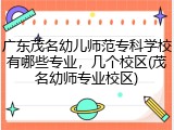 广东茂名幼儿师范专科学校有哪些专业，几个校区(茂名幼师专业校区)