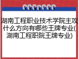 湖南工程职业技术学院主攻什么方向有哪些王牌专业(湖南工程职院王牌专业)