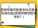 昆明传媒学院是专科还是本科院校呢(昆明传媒学院本专科？)