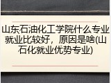山东石油化工学院什么专业就业比较好，原因是啥(山石化就业优势专业)