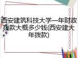 西安建筑科技大学一年财政拨款大概多少钱(西安建大年拨款)