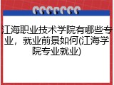 江海职业技术学院有哪些专业，就业前景如何(江海学院专业就业)