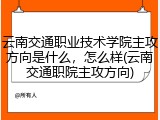云南交通职业技术学院主攻方向是什么，怎么样(云南交通职院主攻方向)